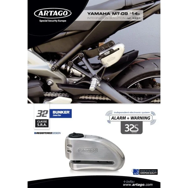 soporte para candado Artago Kit Integracion 32 silentblok Yamaha MT 09-15 Ref K2