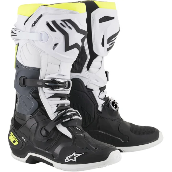 Botas Alpinestars Tech 10 Negro Blanco Amarillo Fluor |2010020-125|