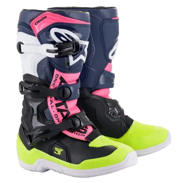 Botas Alpinestars Infantil Tech 3s Youth Negro Azul Rosa |2014018-1176|