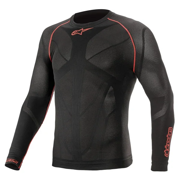 Camiseta Térmica Alpinestars Ride Tech V2 Top Summer Negro Rojo |4752521-13|
