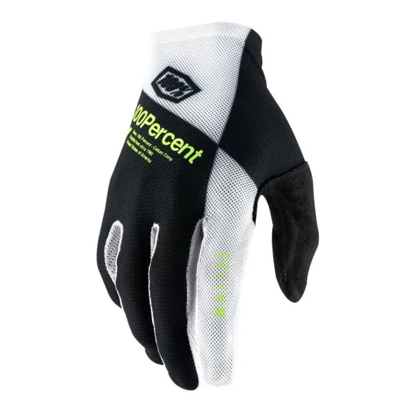 Guantes 100% Celium Negro/Blanco/Amarillo Fluor