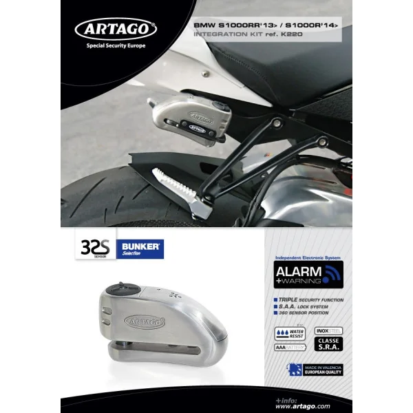 Soporte para candado Artago Kit Integracion 32 Bmw S1000Rr 13 Ref K220