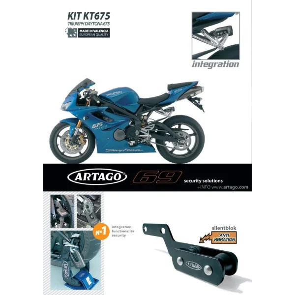 Soporte para candado Artago Kit integracin 69 Trimph DAYTONA 675 08-09 Ref KT675