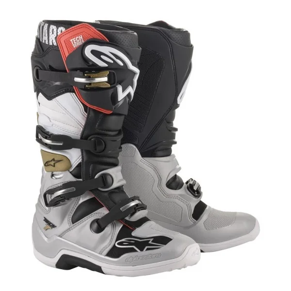 Botas motocross Alpinestars tech 7 negro plata blanco oro  |2012014-1829|