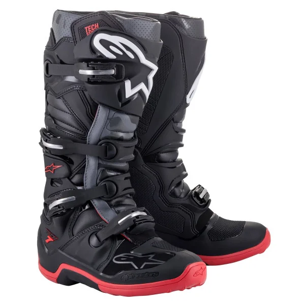 Botas Alpinestars Tech 7 Negro Gris Rojo |2012014-1153|
