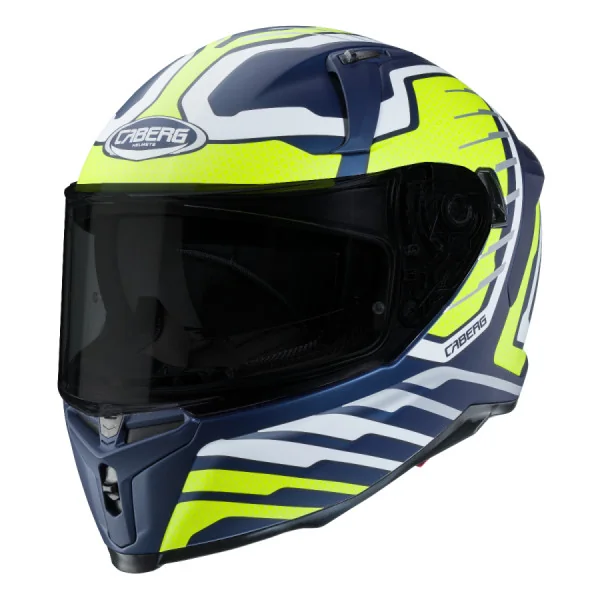 Casco Caberg Integral Mate Azul Muntaña Blanco Amarillo Fluo |34900526|