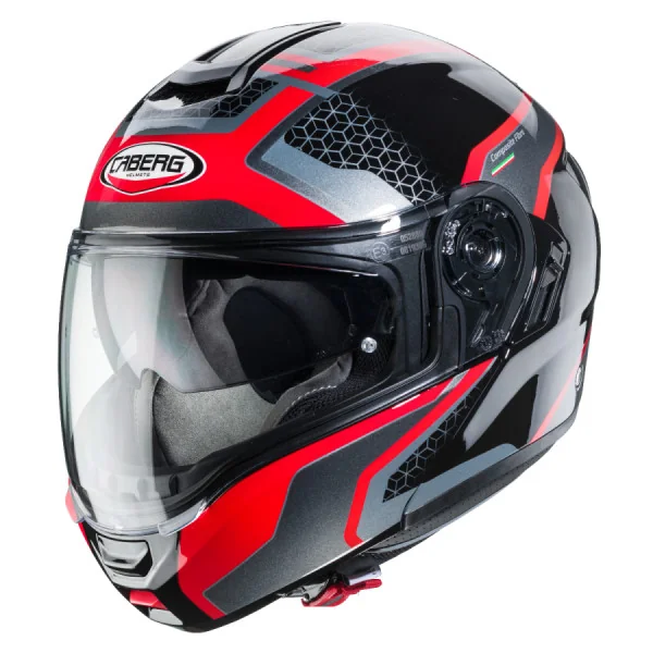 Casco Caberg Abatibles Negro Rojo Antracita Plata |34903204|