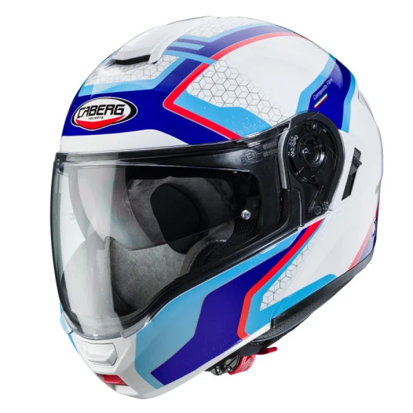 Casco Caberg Abatibles Blanco Azul Luz Azul Rojo |34903224|