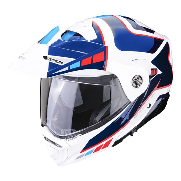 Casco Scorpion ADX 2 CAMINO Perla Blanco Azul Rojo |89-399-236-02|