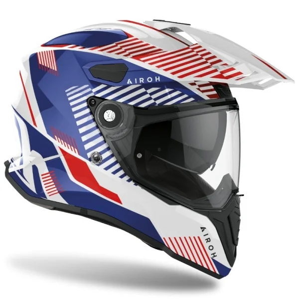 CASCO AIROH COMMANDER BOOST BLANCO AZUL BRILLO |PAI10A13111O&|