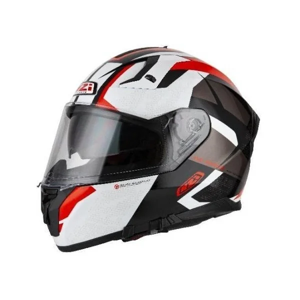 Casco Nzi Go Rider Trident Negro Gris Rojo Brillo |150336A410|