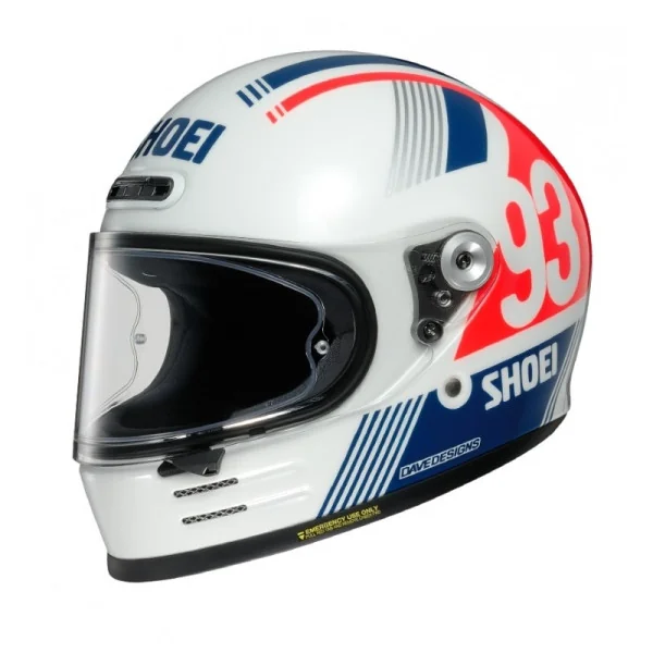 Casco Shoei Glamster Mm93 Retro Tc10 Blanco Rojo Azul |CSGLAM12104|
