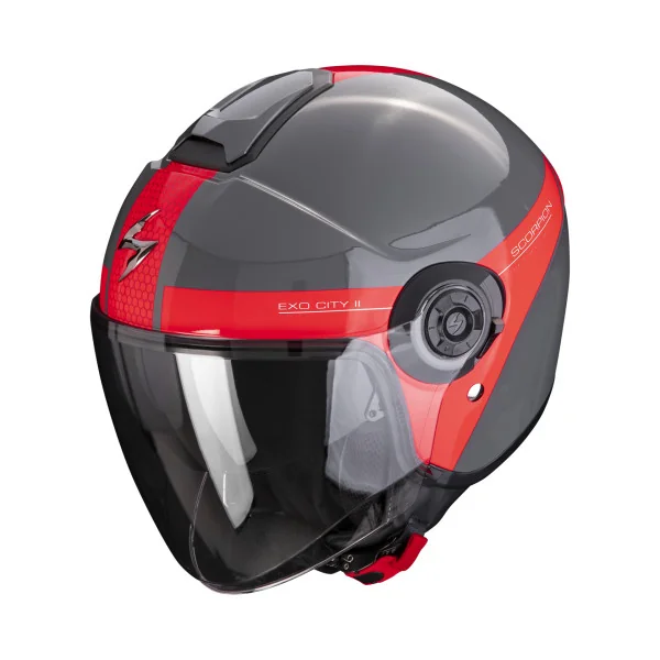 Casco Scorpion Exo-City II Short Gris Rojo |183-424-318|