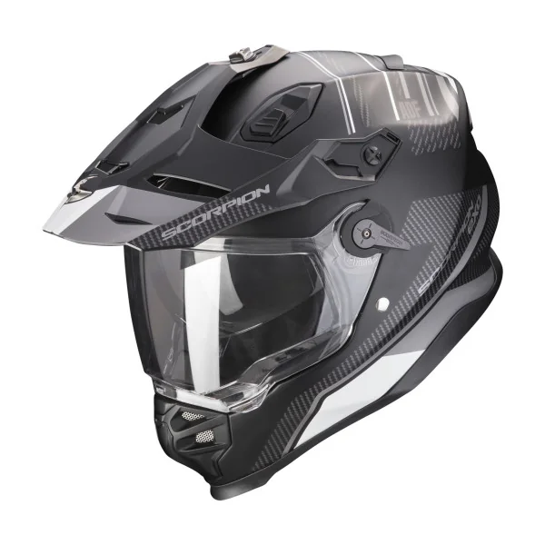 Casco Scorpion Adf-9000 Air Desert Negro Mate Plata |184-426-159|