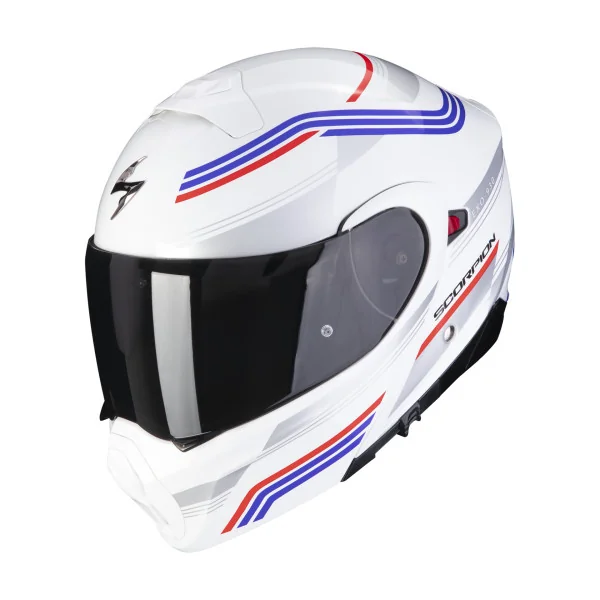Casco Scorpion Exo-930 Multi Blanco Azul Rojo |94-412-236|