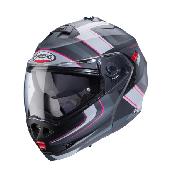Casco Caberg Duke X Tour Negro Mate Fucsia Antracita Plata |C0IL60G5|