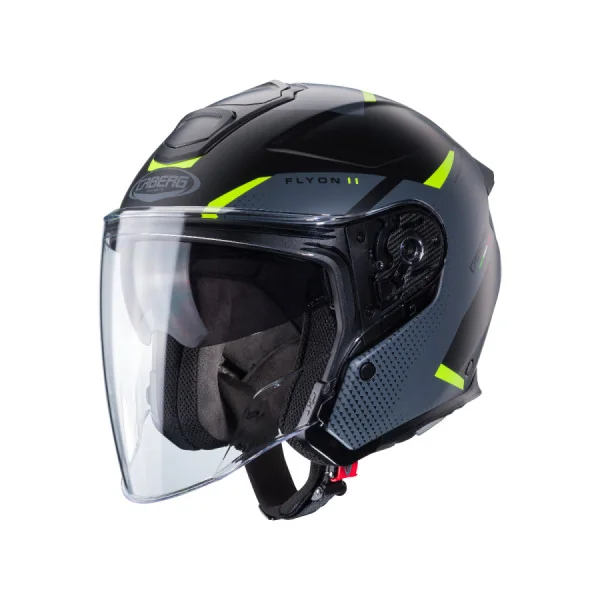 Casco Caberg Flyon II Boss Negro Gris Mate Amarillo Fluor |C4HF60L6|