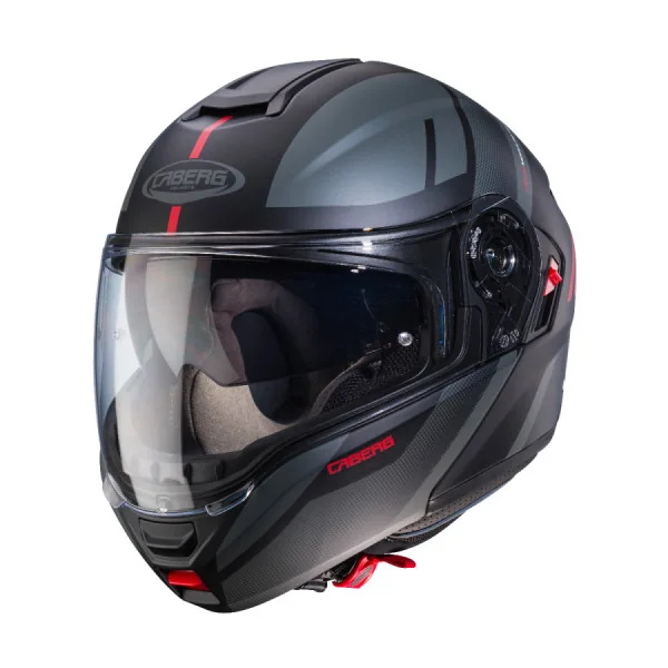 Casco Caberg Levo X Manta Negro Mate Antracita Rojo |C0GE60H9|