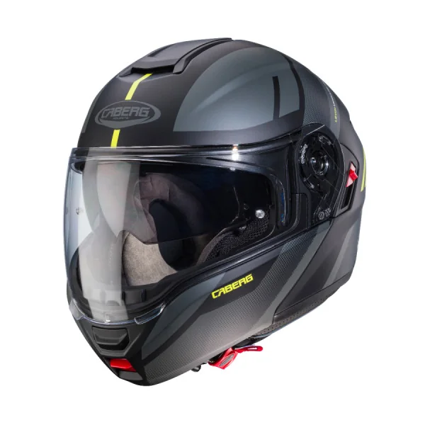 Casco Caberg Levo X Manta Negro Mate Antracita Amarillo Fluor |C0GE60C1|