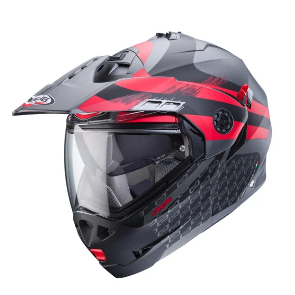 Casco Caberg Tourmax X Sarabe Mate Gun Metal Negro Rojo |C0FD60L2|