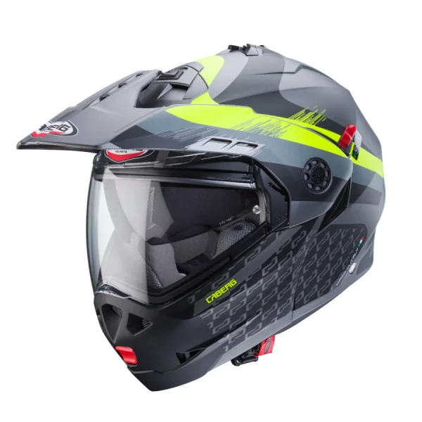 Casco Caberg Tourmax X Sarabe Mate Gun Metal Negro Amarillo Fluor |C0FD60L1|