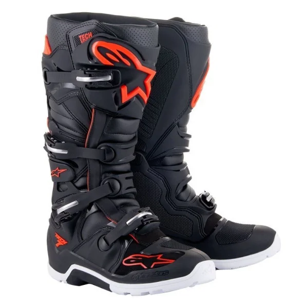 Botas Alpinestras Tech 7 Enduro Negro Rojo Fluor |2012114-1030|