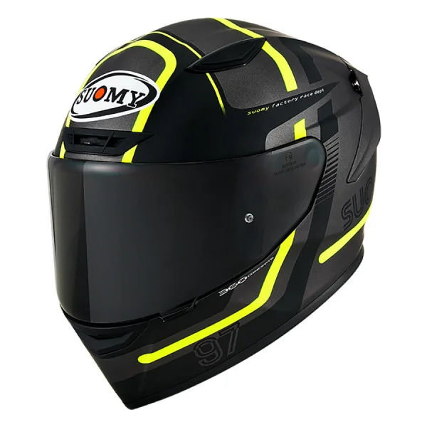 Casco Suomy Track-1 Ninety Seven Mate Gun Metal Amarillo |K6T10013|