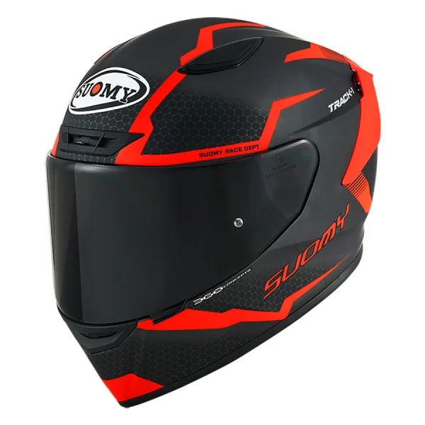 Casco Suomy Track-1 Reaction Antracita Mate Rojo |K6T10007|