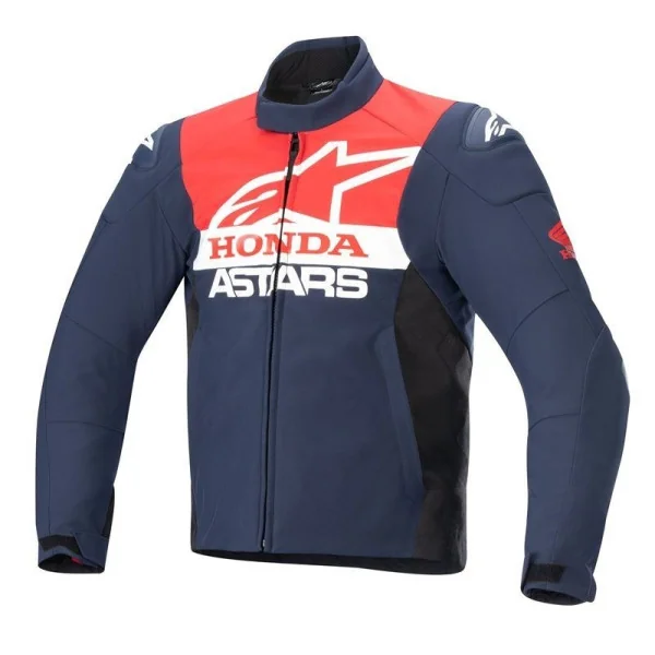 Chaqueta Alpinestars Honda Smx Wa Waterproof Softshell Azul Rojo Negro Brillo