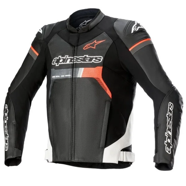 Chaqueta Alpinestars Gp Force Leather Airflow Negro Blanco Rojo |3100722-1231|