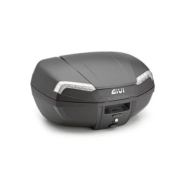 Baúl Givi E46 Tech Riviera 46L Con Catadióptricos Ahumado Negro |E46NT|
