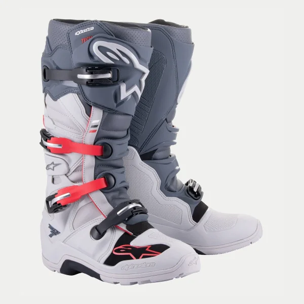 Botas Alpinestras Tech 7 Enduro Gris Rojo Brillo |2012114-9204|