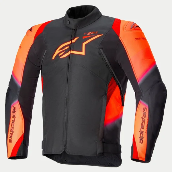 Chaqueta Alpinestars T-SP 1 V2 Waterproof Negro Rojo Fluor |3200224-1030|