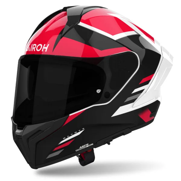 Casco Airoh Matryx Thron Blanco Negro Rojo Brillo |MXT55|