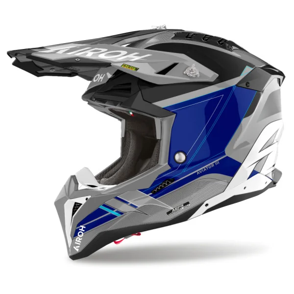 Casco Airoh Aviator 3 Saber Azul Brillo |AV3SA18|