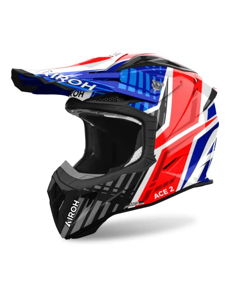 Casco Airoh Aviator Ace 2 Proud Azul Rojo Brillo |AV22P18|