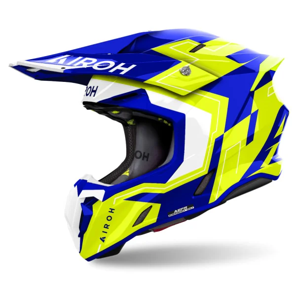 Casco Airoh Twist 3 Dizzy Azul Amarillo Brillo |TW3D31|
