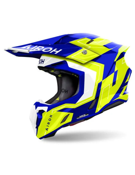 Casco Airoh Twist 3 Dizzy Azul Amarillo Brillo |TW3D31|