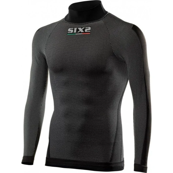 Camiseta Interior Sixs Manga Larga / Cuello Alto TS3 Carbon |TS3--ML---BC|