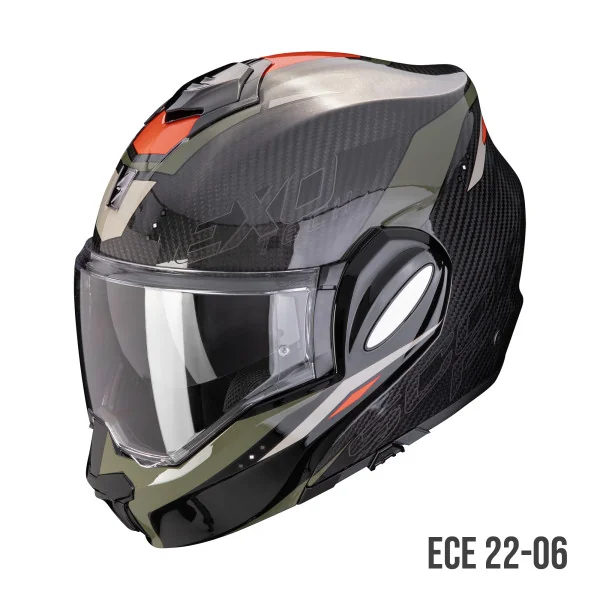 Casco Scorpion EXO Tech Evo Carbon Rover Negro Verde |118-433-69|