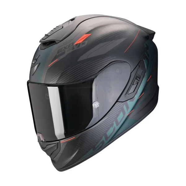 Casco Scorpion Exo 1400 Evo 2 Air Luma Negro Mate Verde |140-443-128|