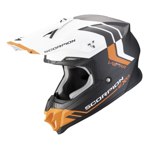 Casco Scorpion Vx-16 Evo Air Fusion Negro Mate Naranja |146-430-168|