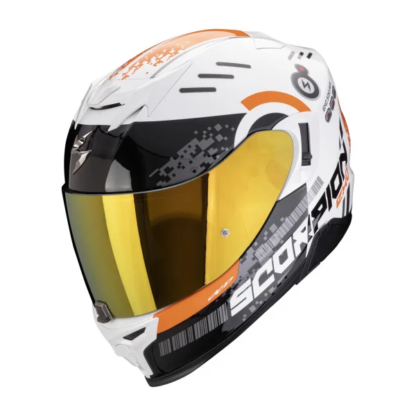 Casco Scorpion Exo 520 Evo Air Titan Blanco Naranja |172-448-331|