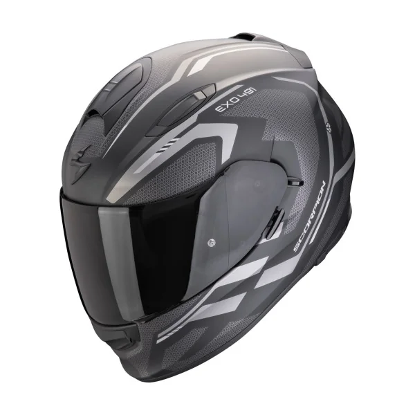 Casco Scorpion Exo 491 Kripta Negro Mate Plata |48-450-159|
