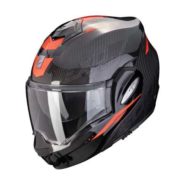 Casco Scorpion Exo-Tech Evo Carbon Rover Negro Rojo |118-433-24|