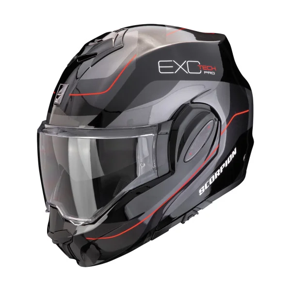 Casco Scorpion Exo-Tech Evo Pro Commuta Negro Plata Rojo |119-435-163|