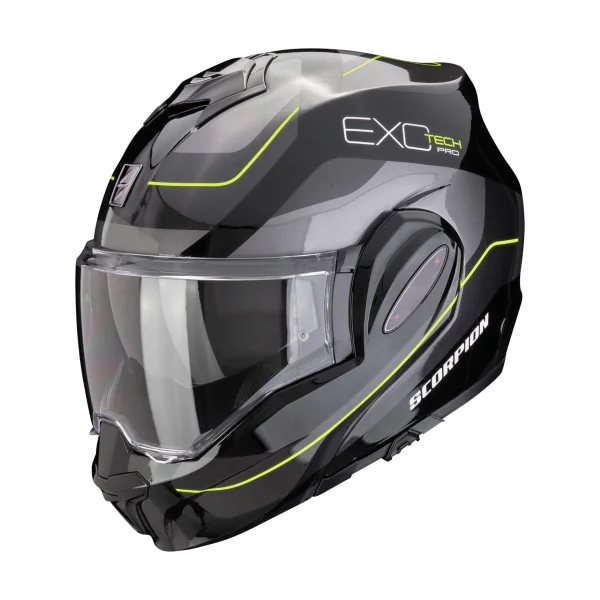 Casco Scorpion Exo-Tech Evo Pro Commuta Negro Plata Amarillo |119-435-325|