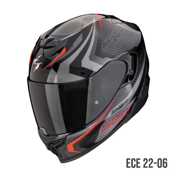 Casco Scorpion EXO-520 Evo Air Terra Negro Plata Rojo |172-449-163|