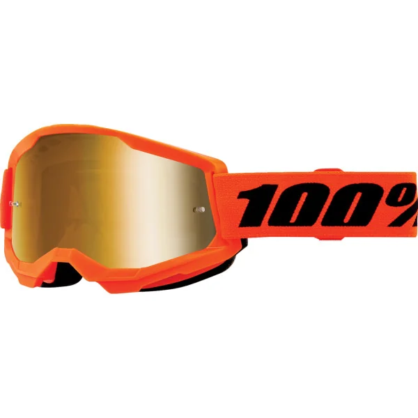 Máscara 100% Infantil Strata 2 Naranja Fluor Lente Oro |26013511|