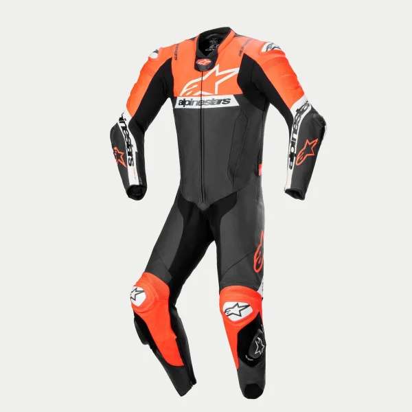 Mono Alpinestars Missile V2 Ward Cuero Negro Rojo Blanco Fluor |3151824-1321|